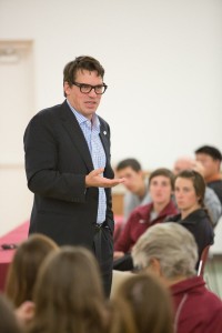 Olympian and 2013 Kravis Prize winner Johann Koss gave leadership advice to CMC student-athletes and faculty on campus, earlier this week. He was a guest of the KLI Leadership Coaching Program.