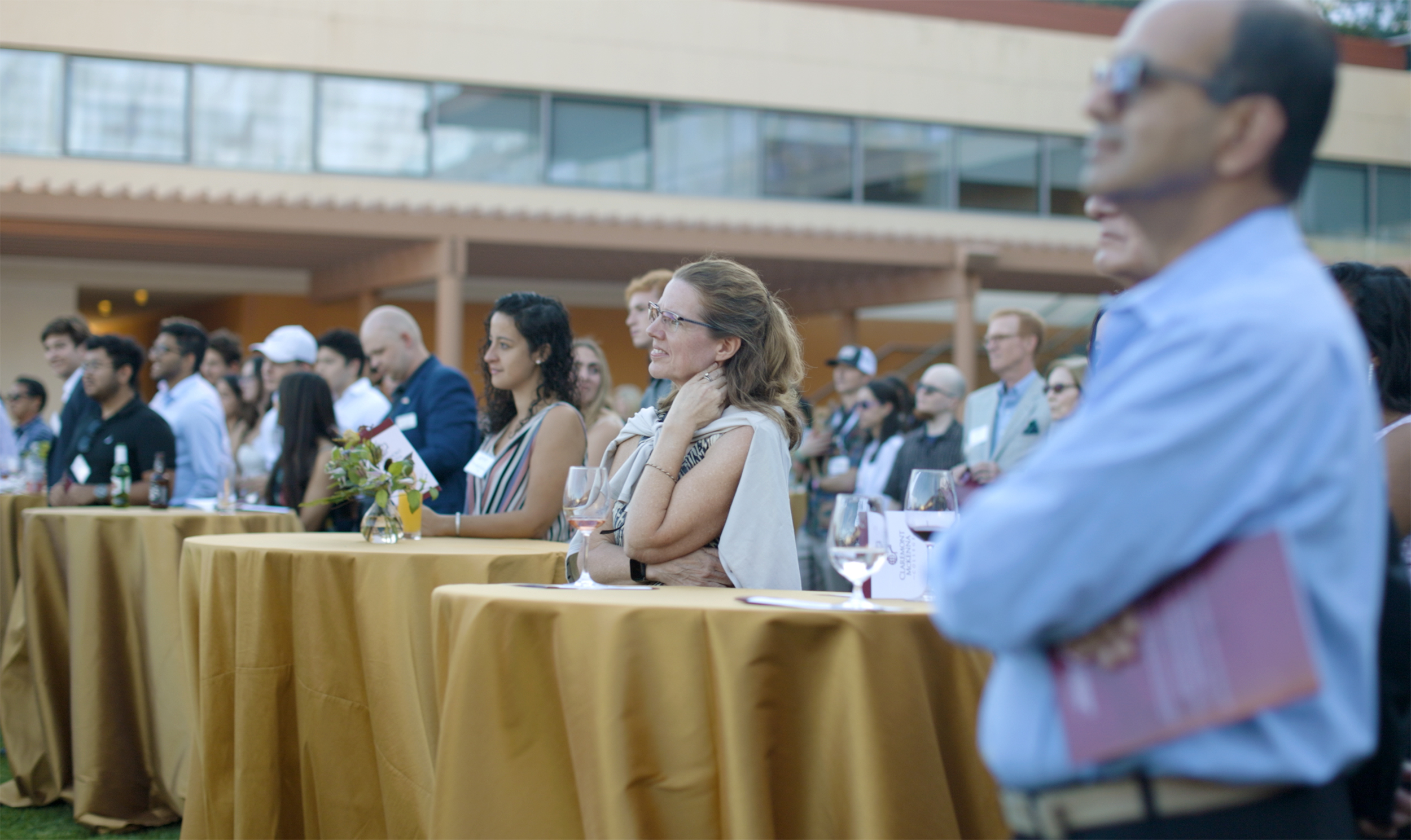 Members of the community gathered at a reception held for the Massoud naming ceremony.