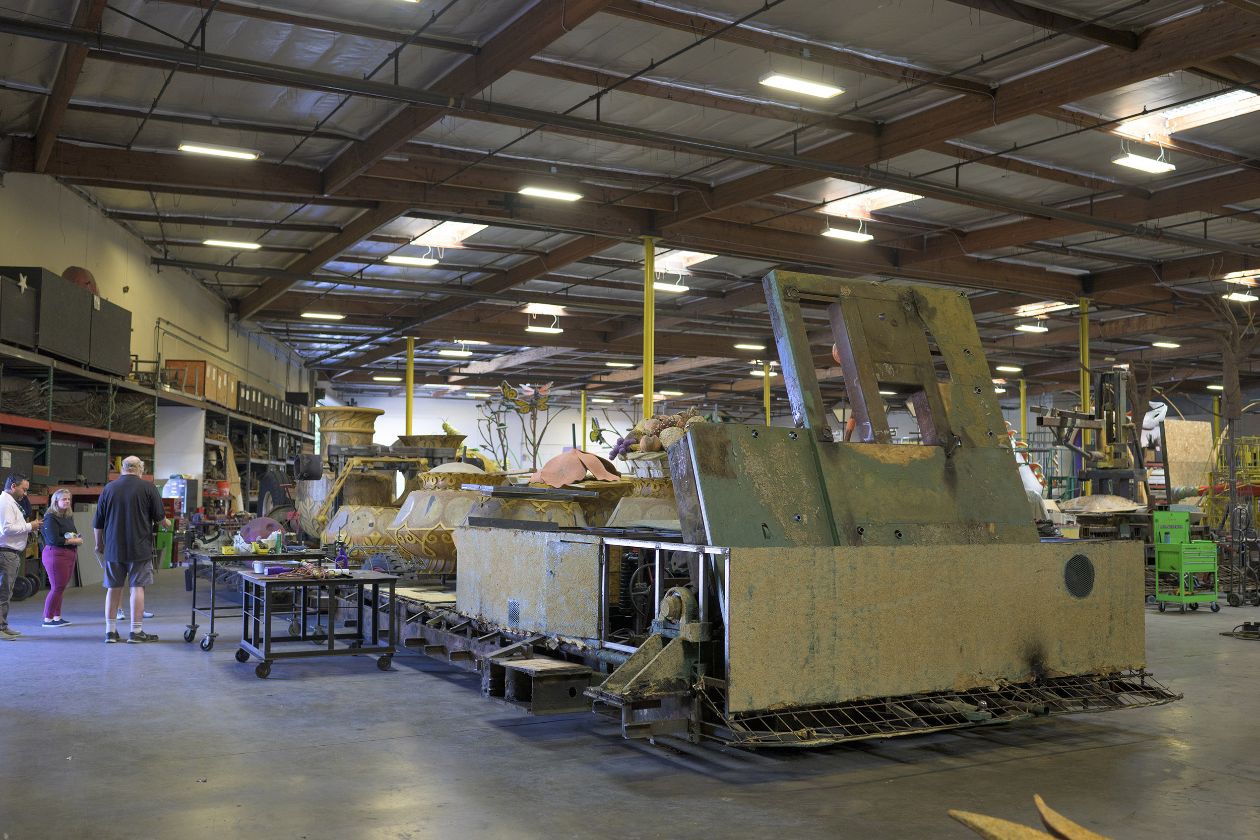 The chassis that will be used for Claremont McKenna College’s Tournament of Roses parade float.