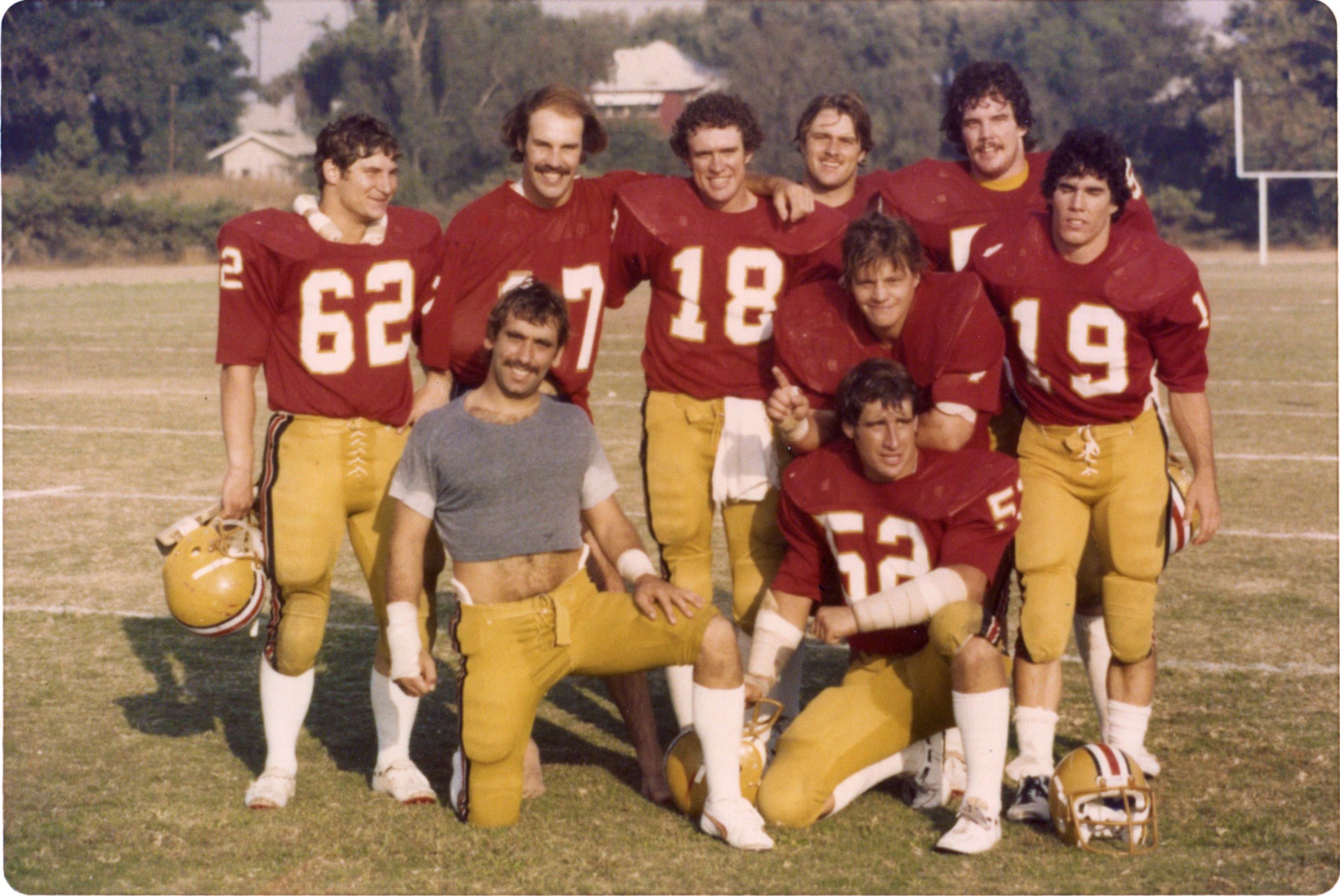 Nieto (no. 52) with his Stag football teammates.