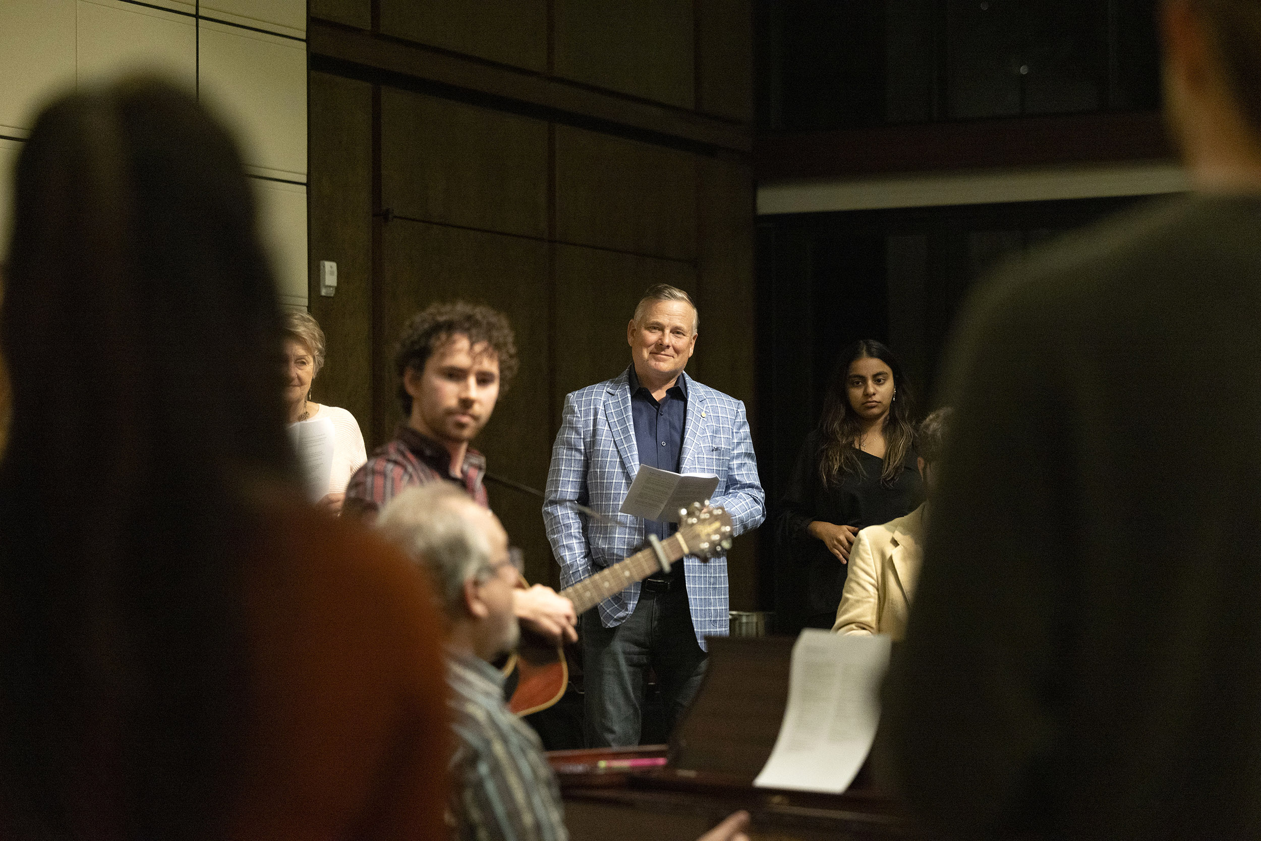 Ath revives Singing Party to honor Professor Ward Elliott.