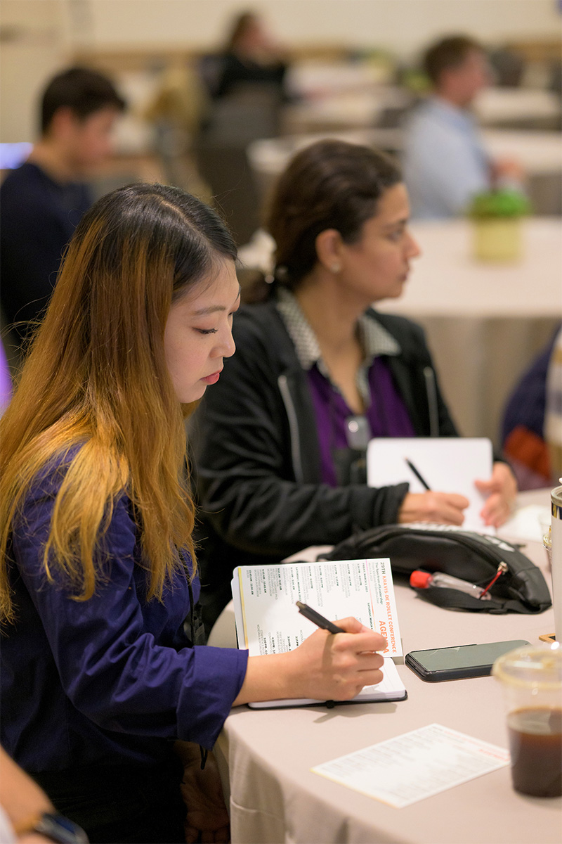 Students at a Kravis de-Roulet event.