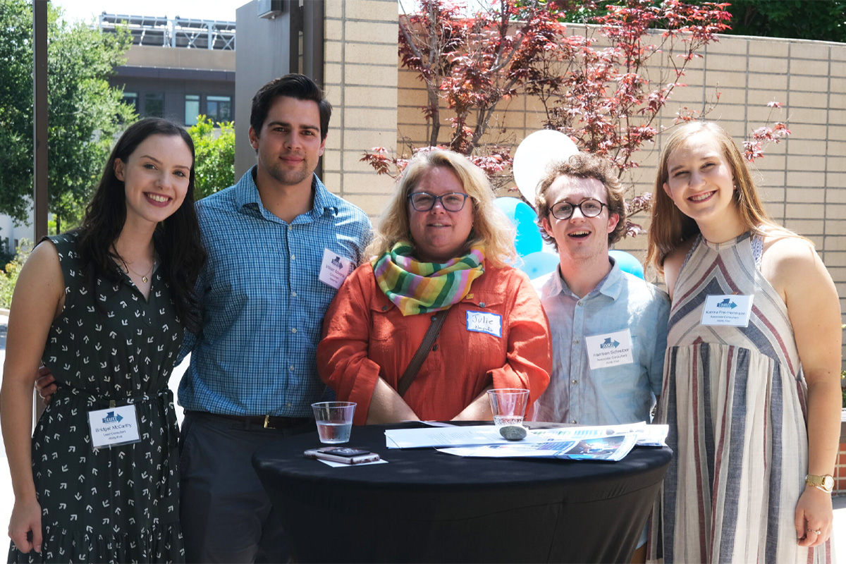 SOURCE students and their client partners at a SOURCE symposium.