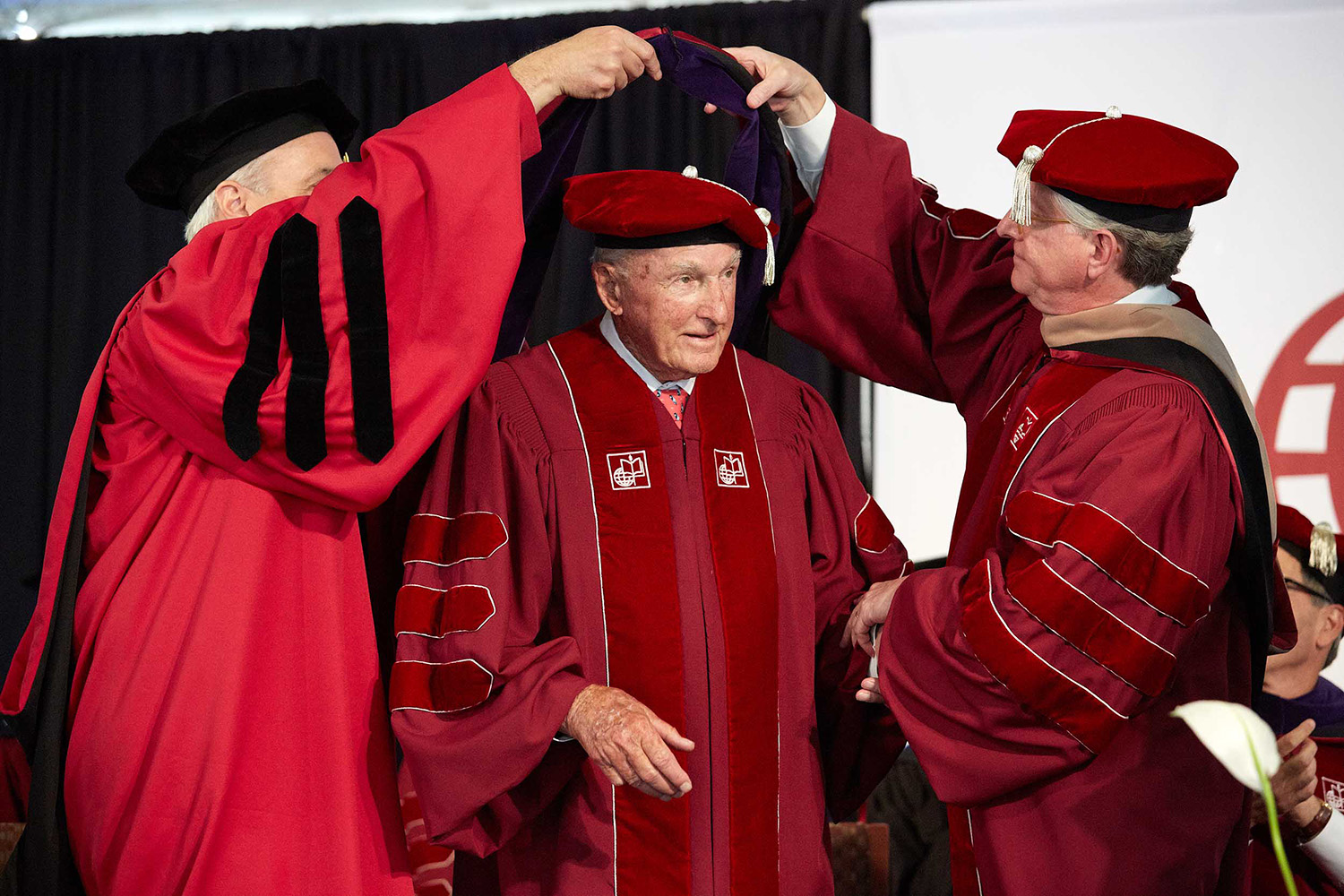 Jack Croul accepting honorary degree.