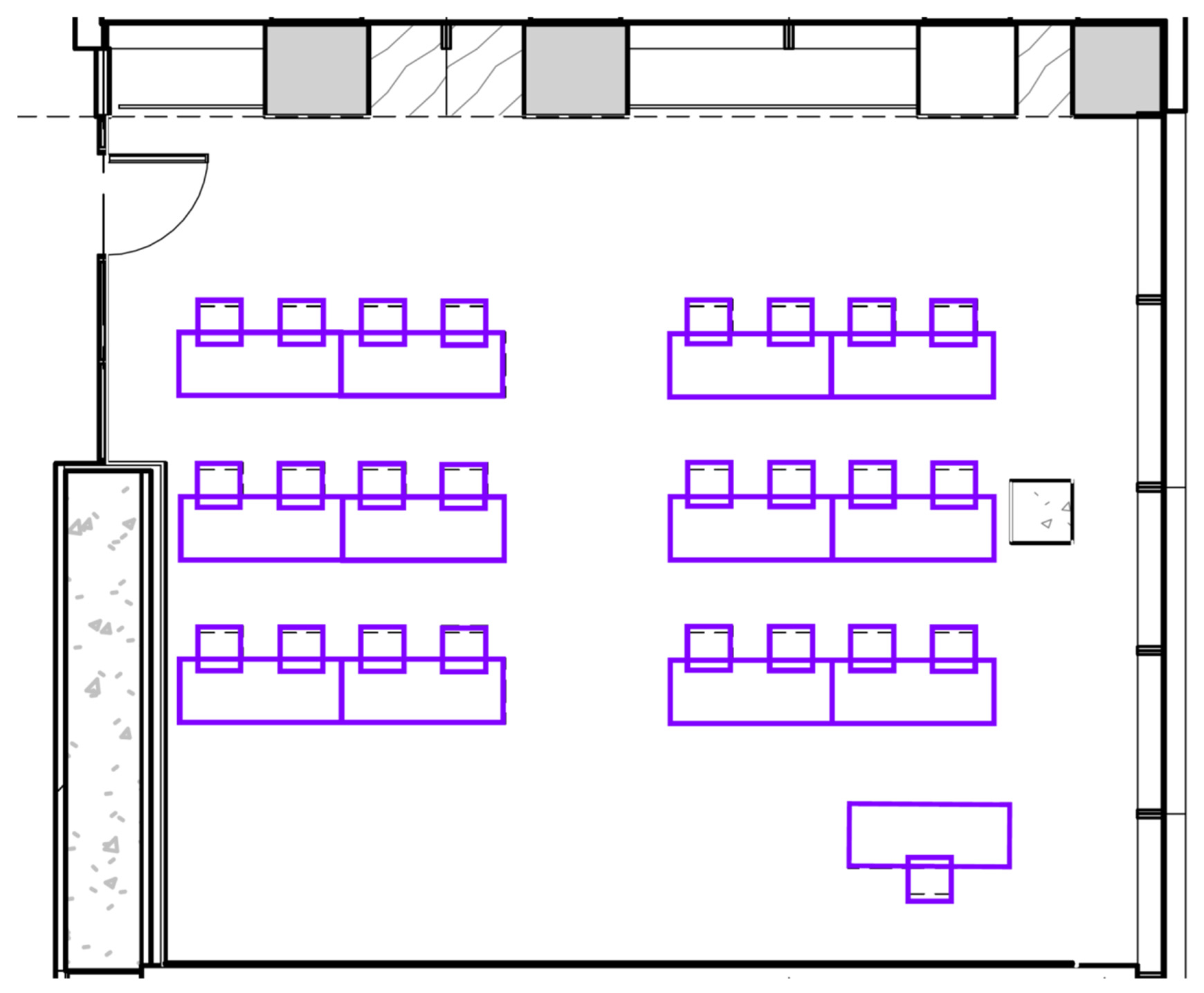 Seating chart of Robert Day Sciences Center 129
