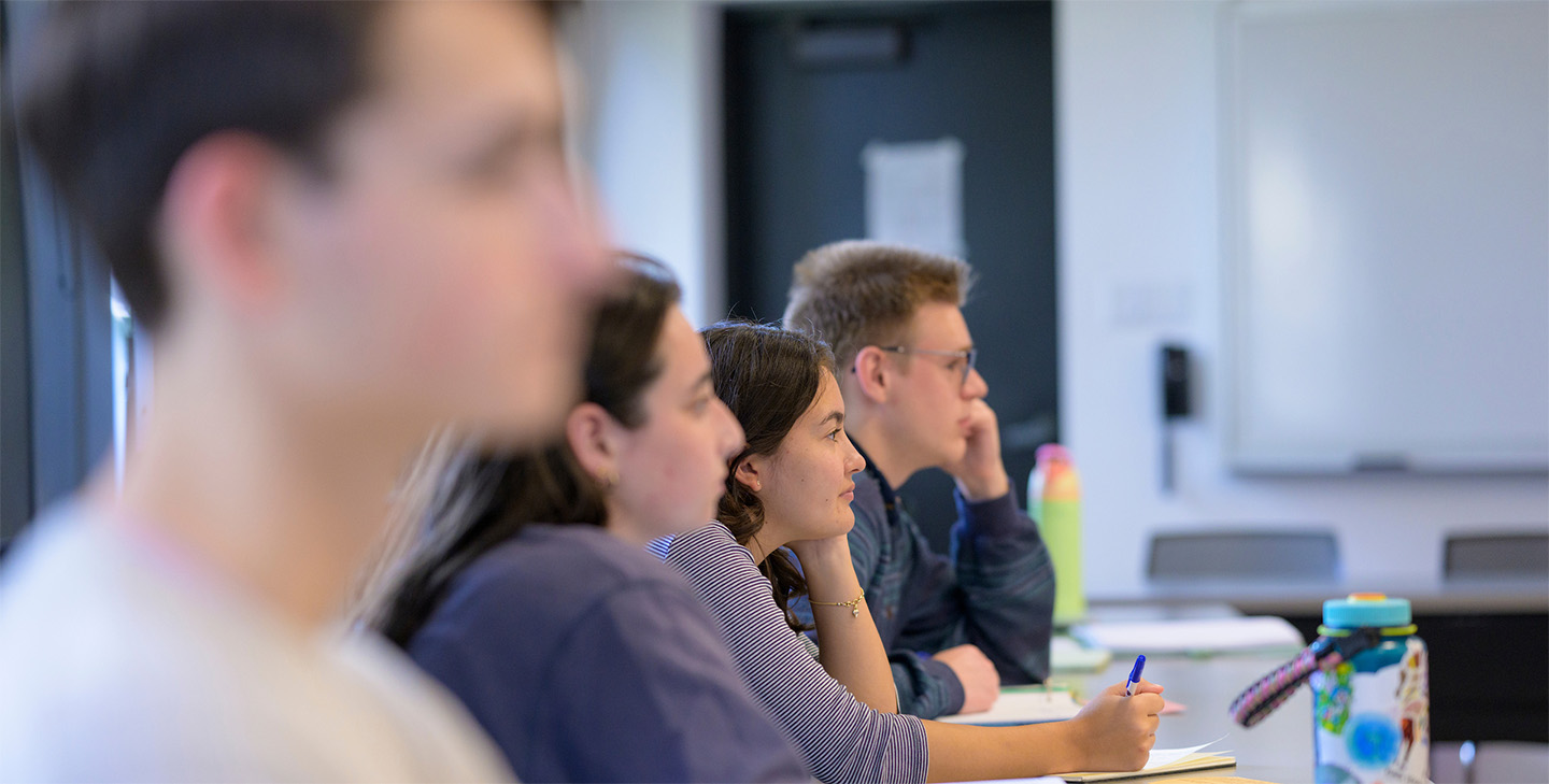 A group of students in class.