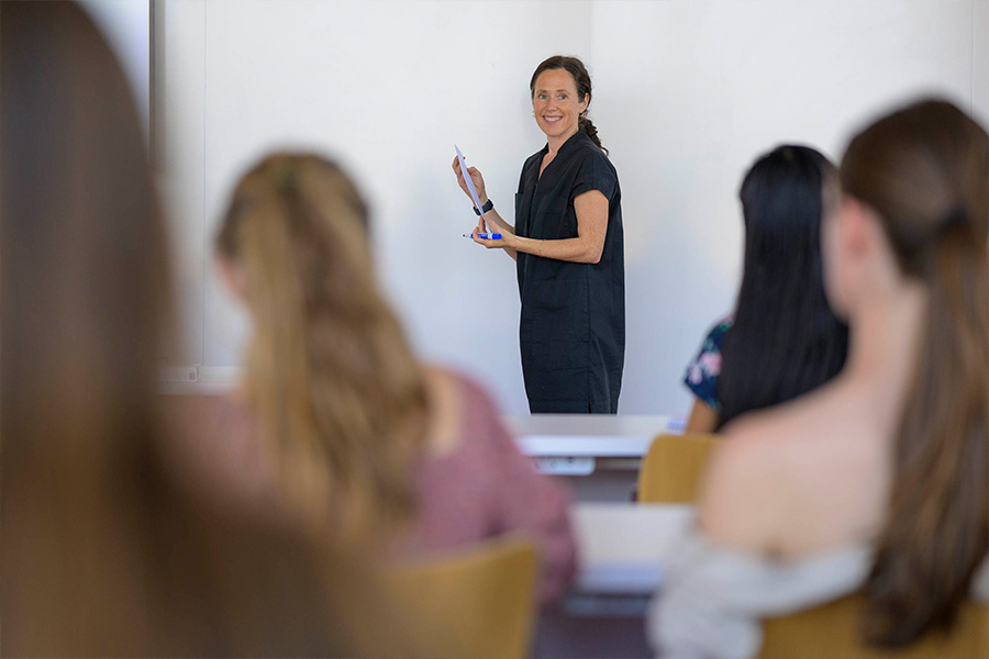 Professor Lily Geismer in front of class.
