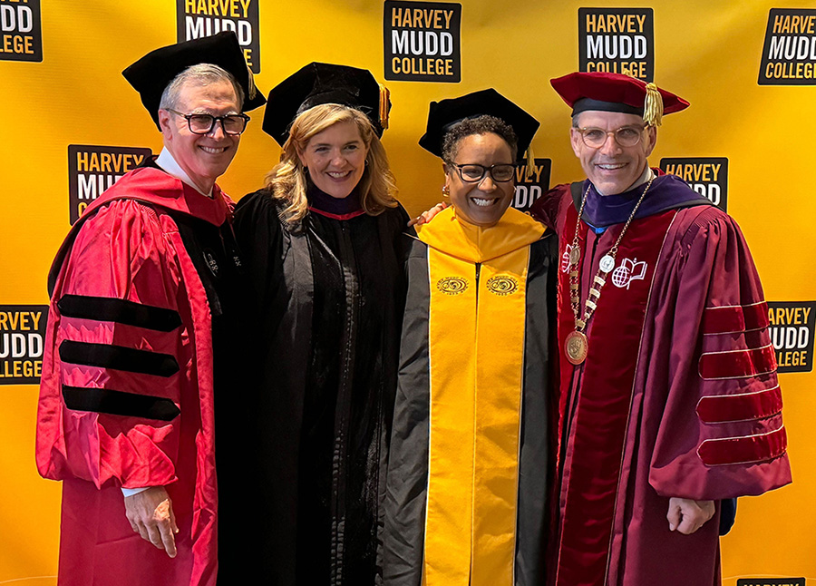 Hiram and trustees celebrate with Harriet Nembhard ’91 at her inauguration as president of Harvey Mudd.