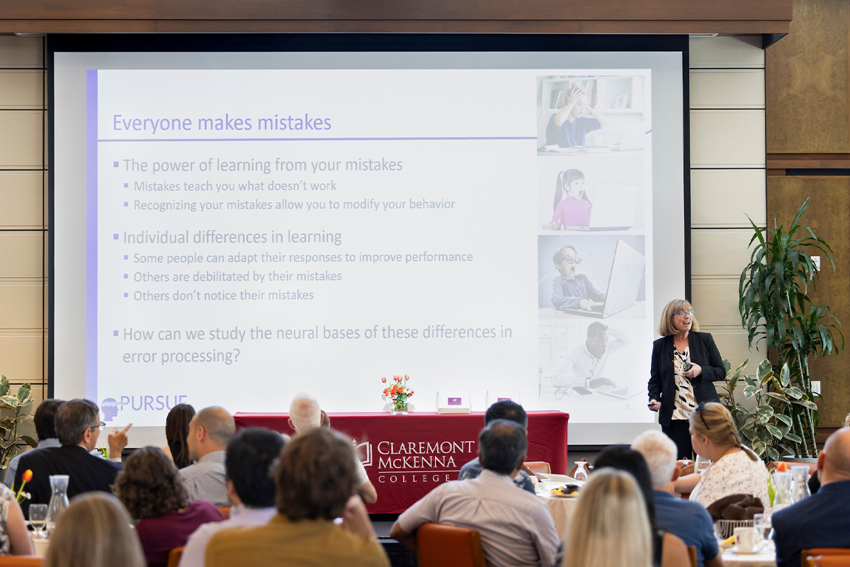 Professor Cathy Reed presents her research during the 2025 Faculty Awards.