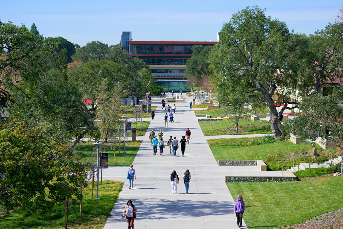 An overview shot of the North Mall on campus.