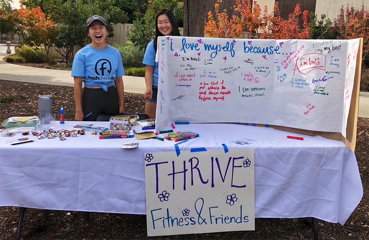 Students at info table