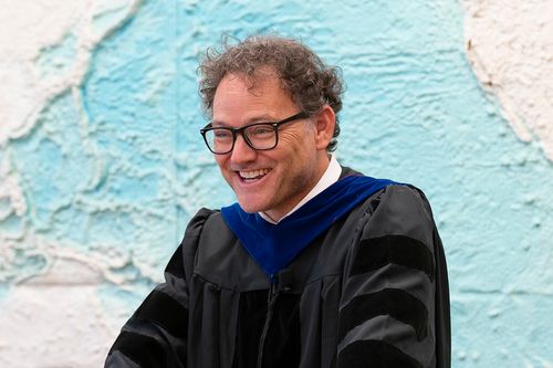 Professor George Thomas prepares to deliver the Keynote Address as part of Convocation.