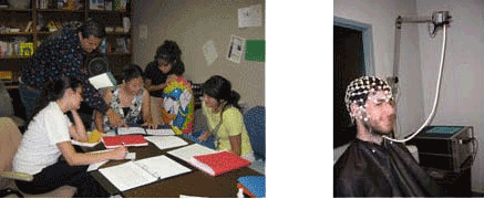 Students working on a project and experiment