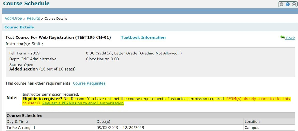 Illustration of Course Schedule in portal