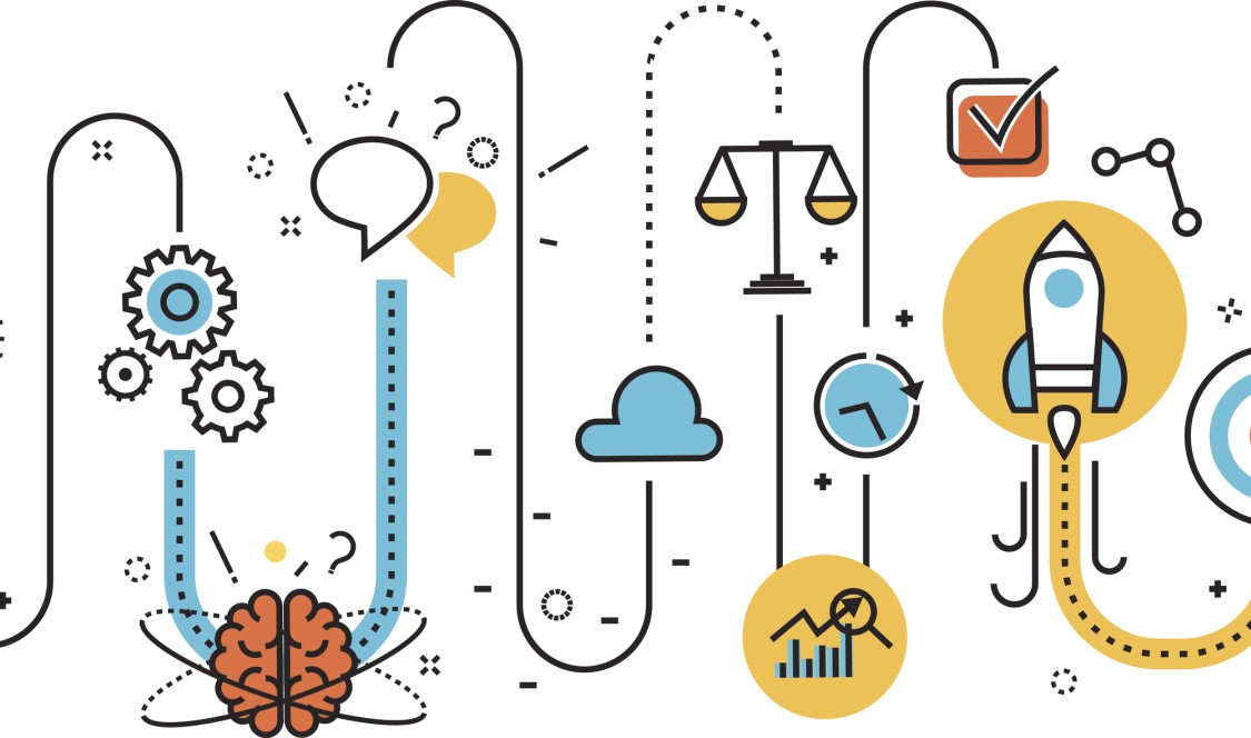 illustration of entrepreneurial venture from conception to execution