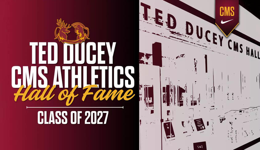 Ted Ducey CMS Athletics Hall of Fame graphic