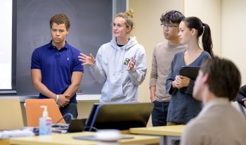 Students participating the inaugural Kravis Department of Integrated Sciences class, &quot;Codes of Life.&quot;