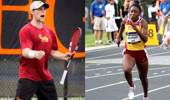 CMS tennis player Sklyer Butts and CMS track athlete Tyra Abraham