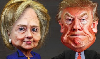 Clinton Trump caricatures