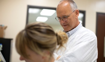 John Spinosa '80 at San Diego Blood Bank lab
