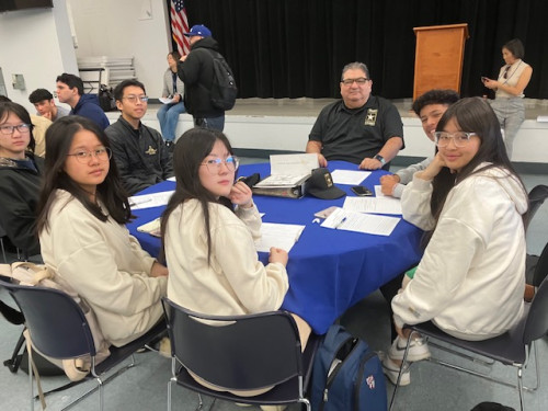 Jesse Gonzalez with students.