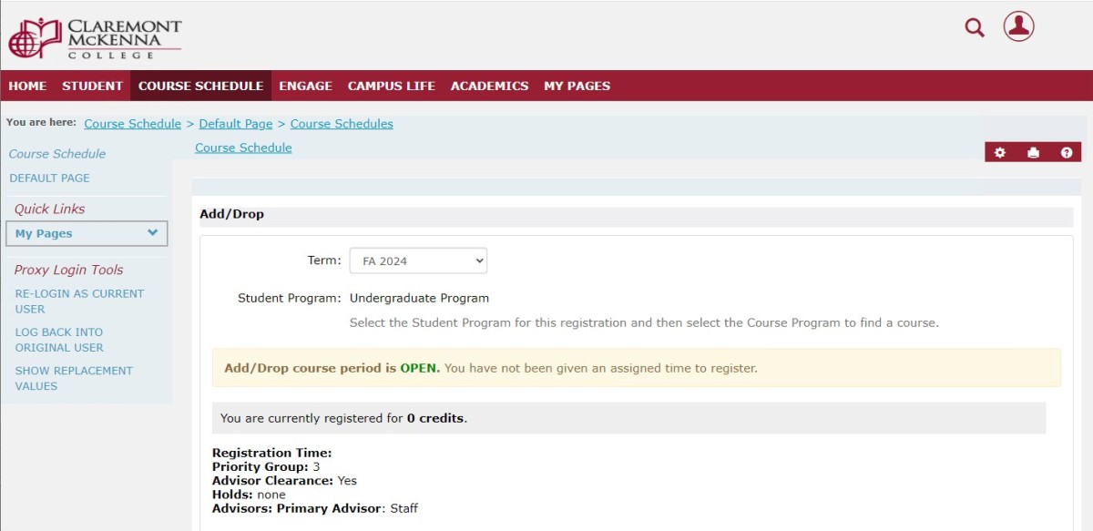 Student Portal Registration Eligibility