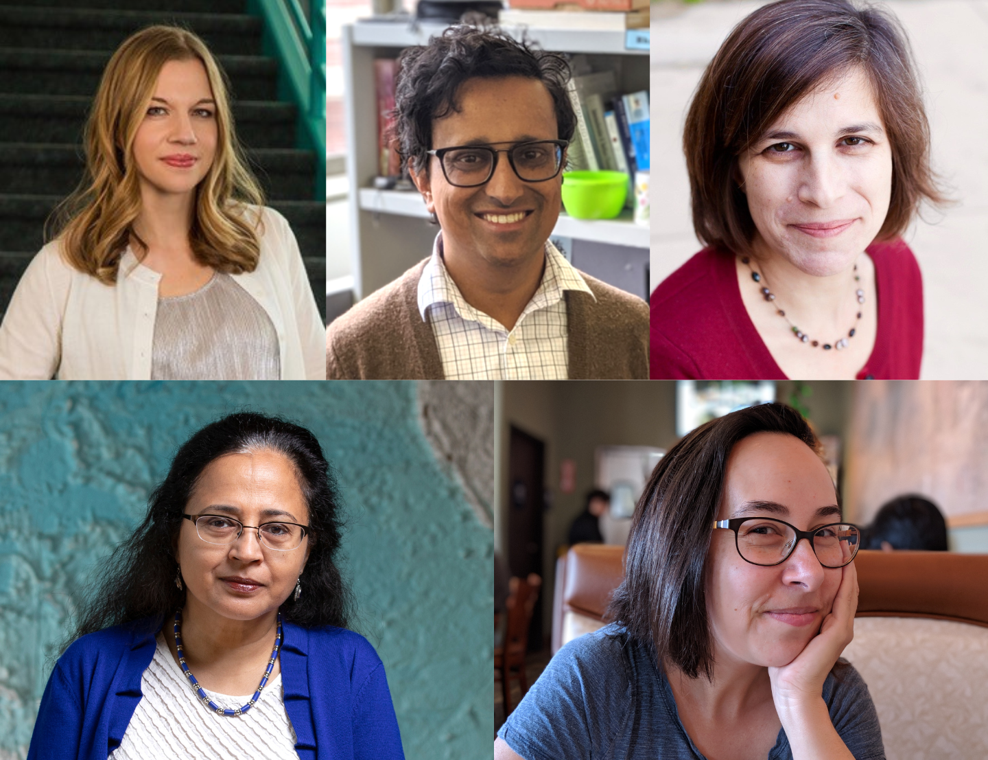 Clockwise from top left: Jessamyn Schaller, Bhaven Mistry, Diana Selig, Chloe Martinez, and Aseema Sinha