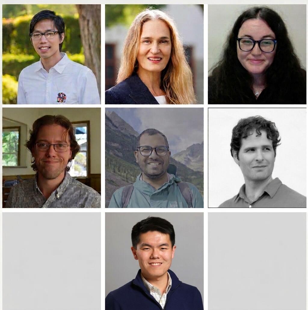 From top left to bottom right: Tom Le, Monica Capra, Sarah Marzen, Joseph Osborn, Avaneesh Narla, Yuval Avnur, and Steven Zhou.
