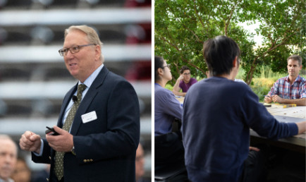 Collage of David Day (left) and Cameron Shelton.