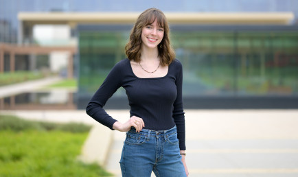 Perri McElvain standing on campus