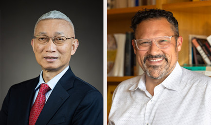 Professors Minxin Pei (left) and Nicholas Buccola.