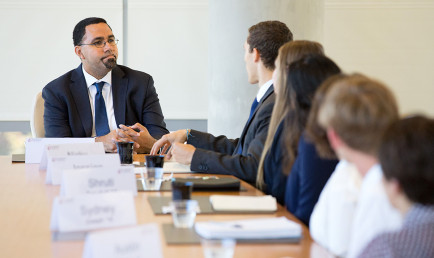 U.S. Department of Education Secretary John B. King Jr. meets with CMC students