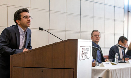 Jamel Velji at the lecturn