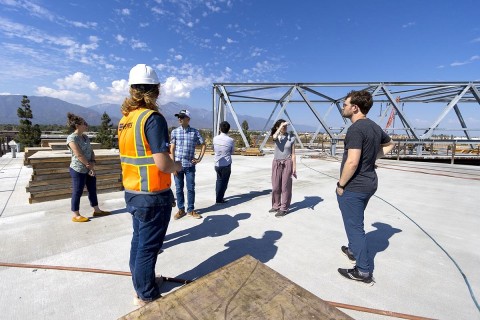 Faculty touring the RDSC construction site.