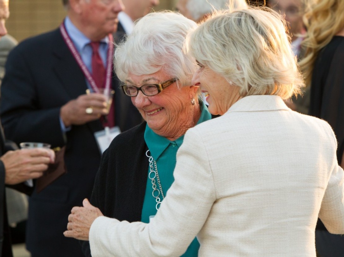 Arden Flamson, left, with Pamela Gann