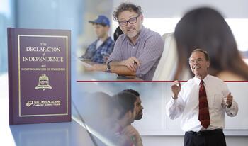 Montage photo with Prof. George Thomas and Prof. Jack Pitney