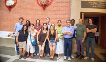 Students from Salvatori Center on street in London