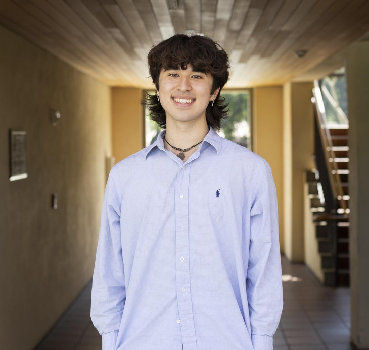 Louis Layman '26 standing on campus