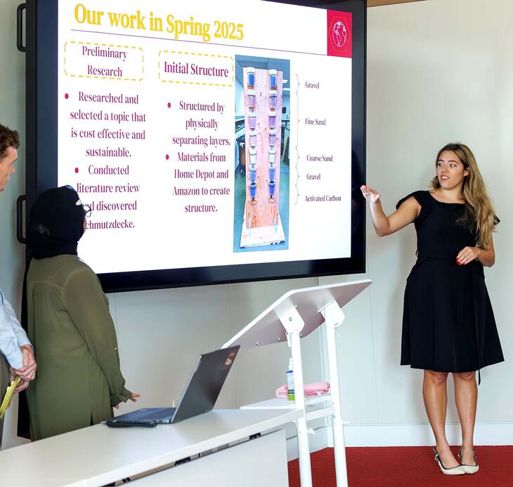 CMsci students giving a presentation