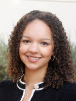 Smiling girl with curly hair